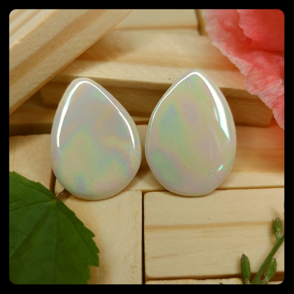 ✔Unique Pearleacent Ceramic Earrings